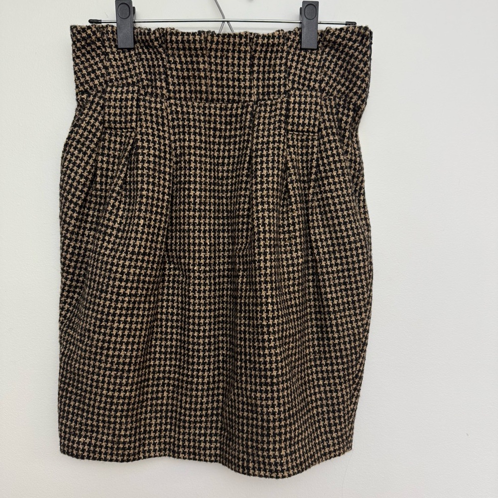Anne Fontaine Houndstooth Tulip Skirt FR38 US6 High Waist Chic winter fashion